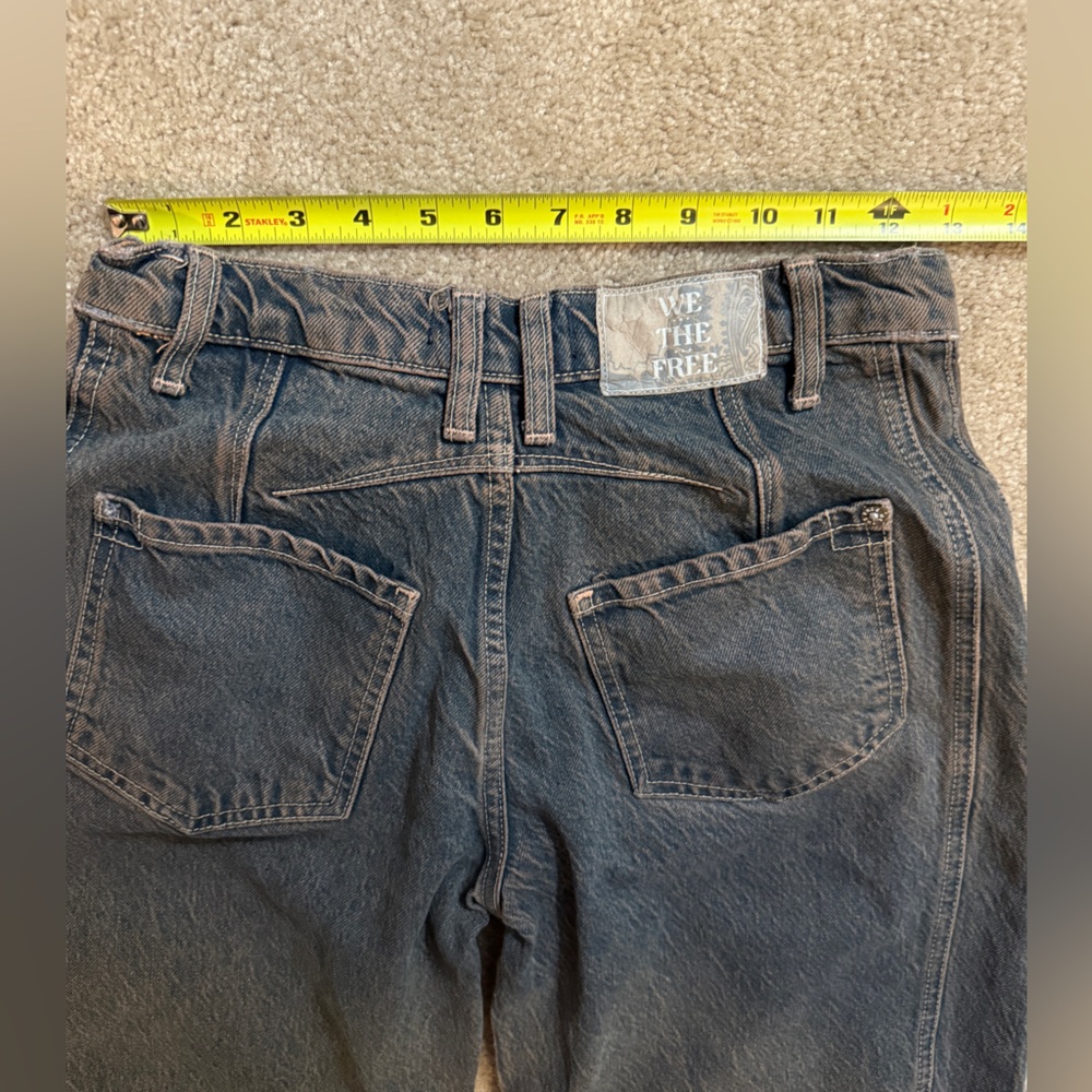 We The Free Good Luck Ian Indigo Dark Blue Barrel Jeans Size 24 - Picture 7 of 11